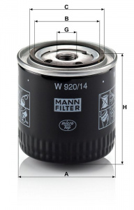 Olejový filtr MANN W920/14 (MF W920/14) - NISSAN