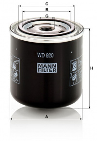 Hydraulický filtr MANN WD920 (MF WD920) Hydraulický filtr MANN WD920 (MF WD920)