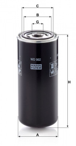 Hydraulický filtr MANN WD962 (MF WD962) Hydraulický filtr MANN WD962 (MF WD962)