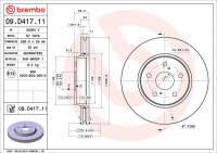Brzdový kotouč BREMBO 09.D417.11 Brzdový kotouč BREMBO 09.D417.11