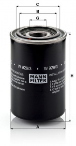 Olejový filtr MANN W929/3 (MF W929/3)