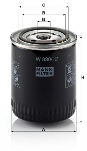 Olejový filtr MANN W930/12 (MF W930/12) - OPEL Olejový filtr MANN W930/12 (MF W930/12) - OPEL