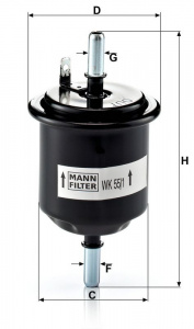 Palivový filtr MANN WK55/1 (MF WK55/1) - HYUNDAI