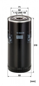 Olejový filtr MANN W962/38 (MF W962/38) Olejový filtr MANN W962/38 (MF W962/38)