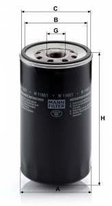 Olejový filtr MANN W1168/1 (MF W1168/1) Olejový filtr MANN W1168/1 (MF W1168/1)