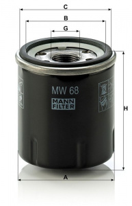 Olejový filtr MANN MW68 (MF MW68)
