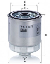 Palivový filtr MANN WK818/1 (MF WK818/1) - HYUNDAI