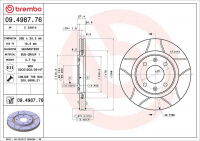 Brzdový kotouč BREMBO MAX 09.4987.76 - CITROËN, PEUGEOT