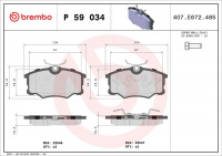 Sada brzdových destiček BREMBO P59034 Sada brzdových destiček BREMBO P59034