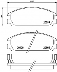 Sada brzdových destiček BREMBO P28010 - ACURA, HONDA
