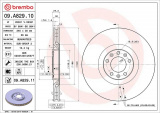 Brzdový kotouč BREMBO 09.A829.11 - PEUGEOT