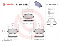 Sada brzdových destiček BREMBO P59038X - CHEVROLET, KIA, OPEL