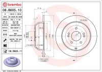 Brzdový kotouč BREMBO 08.B605.11