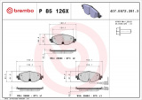 Sada brzdových destiček BREMBO P85126X - AUDI, SEAT, ŠKODA, VW