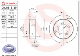 Brzdový kotouč BREMBO 08.8316.20