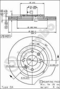 Brzdový kotouč BREMBO 09.4626.20 - RENAULT Brzdový kotouč BREMBO 09.4626.20 - RENAULT