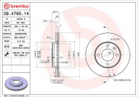 Brzdový kotouč BREMBO 09.4765.14 - AUDI, SEAT, VW
