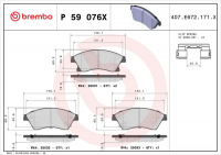 Sada brzdových destiček BREMBO P59076X - CHEVROLET, OPEL