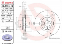 Brzdový kotouč BREMBO 09.9399.11 - FIAT Brzdový kotouč BREMBO 09.9399.11 - FIAT