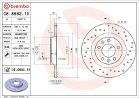 Brzdový kotouč BREMBO 08.8682.1X