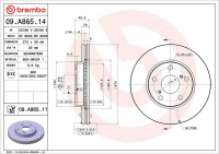Brzdový kotouč BREMBO 09.A865.14 - TOYOTA Brzdový kotouč BREMBO 09.A865.14 - TOYOTA