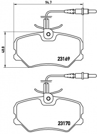 Sada brzdových destiček BREMBO P61050 - PEUGEOT