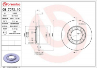 Brzdový kotouč BREMBO 08.7072.10 - MITSUBISHI