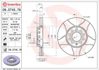 Brzdový kotouč BREMBO MAX 09.5745.76 - AUDI, SEAT