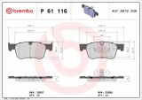 Sada brzdových destiček BREMBO P61116 - CITROËN