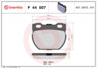 Sada brzdových destiček BREMBO P44007 - LAND ROVER