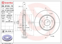 Brzdový kotouč BREMBO 09.N124.10 - CHRYSLER, FIAT
