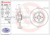 Brzdový kotouč BREMBO 08.A238.17 - RENAULT Brzdový kotouč BREMBO 08.A238.17 - RENAULT
