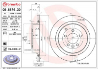 Brzdový kotouč BREMBO 09.8876.30 - LAND ROVER