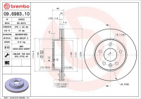 Brzdový kotouč BREMBO 09.6983.10 - MERCEDES-BENZ Brzdový kotouč BREMBO 09.6983.10 - MERCEDES-BENZ