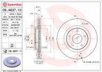 Brzdový kotouč BREMBO 09.A637.11 - CHRYSLER, DODGE, JEEP, LANCIA