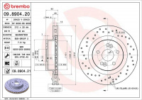 Brzdový kotouč BREMBO 09.8904.21 Brzdový kotouč BREMBO 09.8904.21