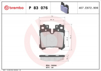 Sada brzdových destiček BREMBO P83076 - LEXUS Sada brzdových destiček BREMBO P83076 - LEXUS
