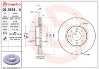 Brzdový kotouč BREMBO 09.5568.10 - VOLVO Brzdový kotouč BREMBO 09.5568.10 - VOLVO