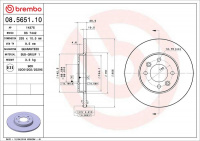 Brzdový kotouč BREMBO 08.5651.10 - RENAULT