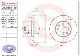 Brzdový kotouč BREMBO 08.5651.10 - RENAULT