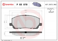 Sada brzdových destiček BREMBO P83078 - LEXUS Sada brzdových destiček BREMBO P83078 - LEXUS