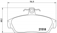 Sada brzdových destiček BREMBO P52015 - MG, ROVER
