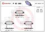 Sada brzdových destiček BREMBO P83080 - TOYOTA