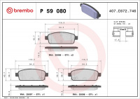 Sada brzdových destiček BREMBO P59080