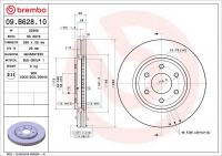 Brzdový kotouč BREMBO 09.B628.10 - NISSAN