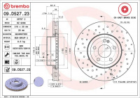 Brzdový kotouč BREMBO 09.D527.23 - MERCEDES-BENZ