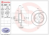 Brzdový kotouč BREMBO 08.5691.10 - NISSAN