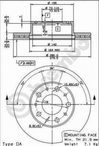 Brzdový kotouč BREMBO 09.8931.10 - CITROËN, FIAT, PEUGEOT