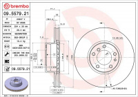 Brzdový kotouč BREMBO 09.5579.21 - BMW