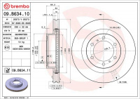 Brzdový kotouč BREMBO 09.B634.10 - TOYOTA Brzdový kotouč BREMBO 09.B634.10 - TOYOTA